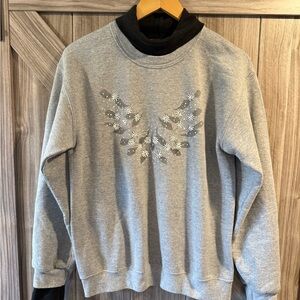 Vintage PFI Gray Floral women’s Sweater
